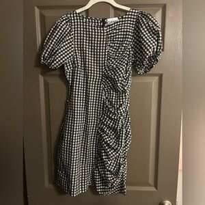 Ganni Asymmetrical Gingham Dress